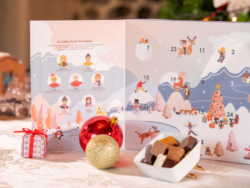Calendrier de l'avent chocolats artisanaux 2025